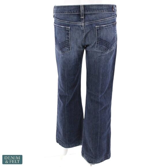 7 For All Mankind Dojo Flare Jeans Medium Wash Wide Leg Iconic Modern Denim Fit - Picture 2 of 14